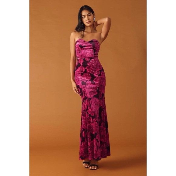 Flying Tomato Dresses & Skirts - Velvet Printed Floral Maxi